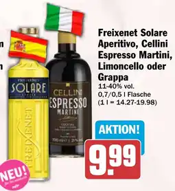 HIT Freixenet Solare Aperitivo, Cellini Espresso Martini, Limoncello oder Grappa Angebot