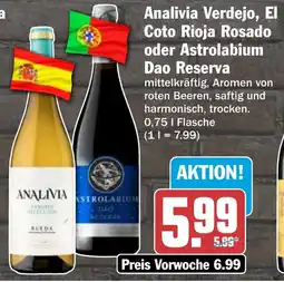HIT Analivia Verdejo, El Coto Rioja Rosado oder Astrolabium Dao Reserva Angebot