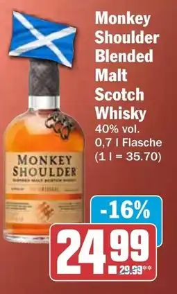 HIT Monkey Shoulder Blended Malt Scotch Whisky Angebot