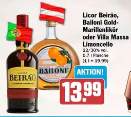 HIT Licor Beirão, Bailoni Gold- Marillenlikör oder Villa Massa Limoncello Angebot