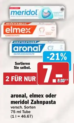HIT aronal, elmex oder meridol Zahnpasta Angebot
