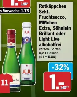 HIT Rotkäppchen Sekt, Fruchtsecco, MMchen Extra, Söhnlein Brillant oder Light Live alkoholfrei Angebot