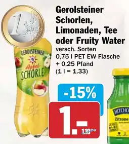 HIT Gerolsteiner Schorlen, Limonaden, Tee oder Fruity Water Angebot