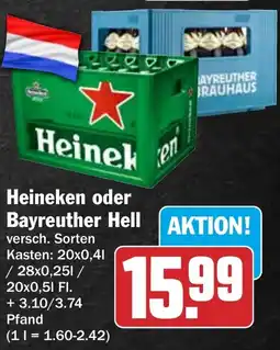 HIT Heineken oder Bayreuther Hell Angebot