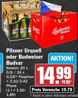 HIT Pilsner Urquell oder Budweiser Budvar Angebot