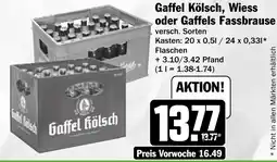 HIT Gaffel Kölsch, Wiess oder Gaffels Fassbrause Angebot