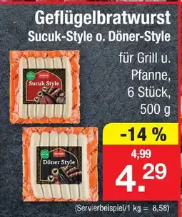 Zimmermann Kania geflügelbratwurst sucuk-style Angebot