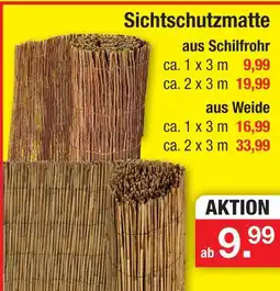 Zimmermann Sichtschutzmatte aus schilfrohr Angebot