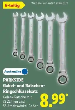 Lidl PARKSIDE Gabel- und Ratschen- Ringschlüsselsatz Angebot