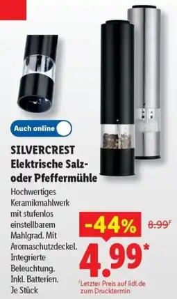 Lidl SILVERCREST Elektrische Salz- oder Pfeffermühle Angebot
