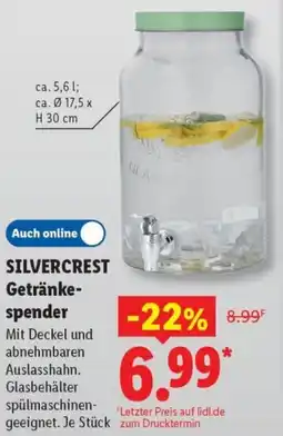 Lidl SILVERCREST Getränkespender Angebot