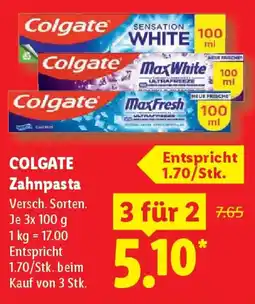 Lidl COLGATE Zahnpasta Angebot