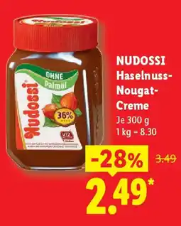 Lidl NUDOSSI Haselnuss- Nougat- Creme Angebot
