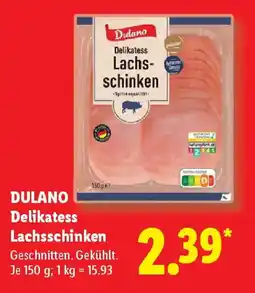 Lidl DULANO Delikatess Lachsschinken Angebot