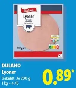 Lidl DULANO Lyoner Angebot