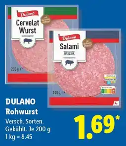 Lidl DULANO Rohwurst Angebot