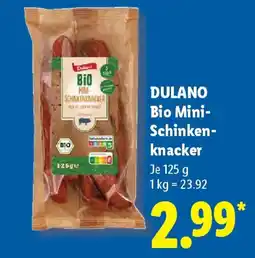 Lidl DULANO Bio Mini- Schinkenknacker Angebot