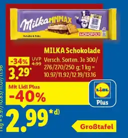 Lidl MILKA Schokolade Angebot