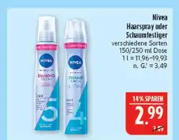 Marktkauf Nivea diamond volume haarspray Angebot