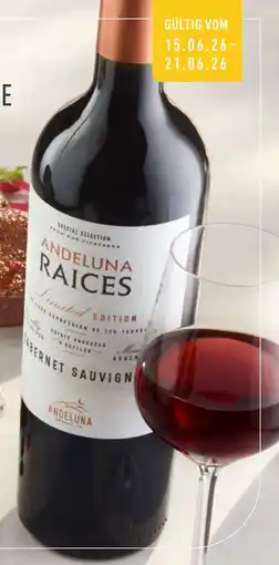 Galeria Markthalle Argentinien Andeluna Raices Cabenret Sauvignon, Malbec oder Chardonnay Angebot