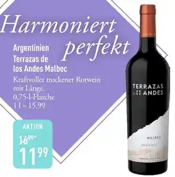 Galeria Markthalle Argentinien Terrazas de los Andes Malbec Angebot