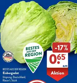 Aldi Süd Eisbergsalat Angebot