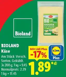 Lidl BIOLAND Käse Angebot
