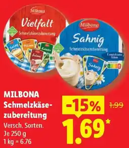 Lidl MILBONA Schmelzkäsezubereitung Angebot