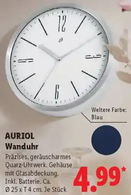 Lidl AURIOL Wanduhr Angebot