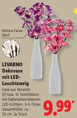 Lidl LIVARNO Dekovase mit LED Leuchtzweig Angebot