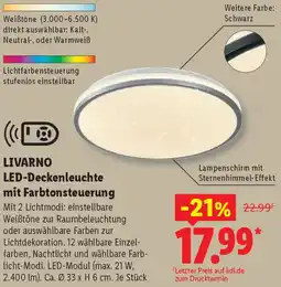 Lidl LIVARNO LED-Deckenleuchte mit Farbtonsteuerung Angebot