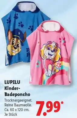 Lidl LUPILU Kinder Badeponcho Angebot
