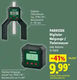 Lidl PARKSIDE Digitaler Neigungs-/ Tiefenmesser Angebot