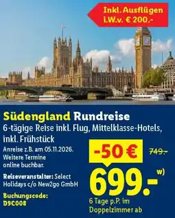 Lidl Südengland Rundreise Angebot