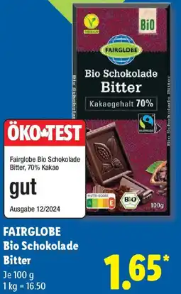 Lidl FAIRTRADE Bio Schokolade Bitter Angebot