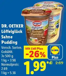 Lidl DR. OETKER Löffelglück Sahne Pudding Angebot