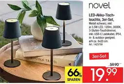 Zurbrüggen Novel LED-Akku-Tischleuchte, 3er-Set Angebot