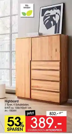 Zurbrüggen LINEA NATURA Highboard Angebot