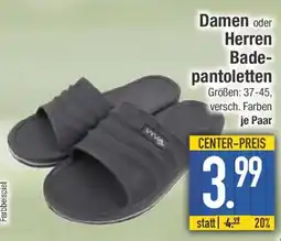 E-Center Damen oder Herren Badepantoletten Angebot
