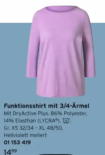 Tchibo Funktionsshirt mit 3/4 Ärmel Angebot