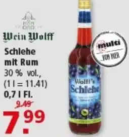 Multi Markt Wein Wolff Schlehe mit Rum Angebot