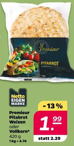 NETTO Netto eigenmarke premieur pitabrot weizen Angebot
