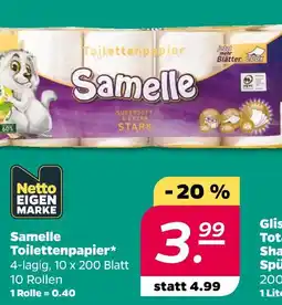 NETTO Netto eigenmarke samelle toilettenpapier Angebot