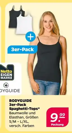 Netto Netto eigenmarke bodyguide 3er-pack spaghetti-tops Angebot