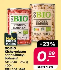 NETTO Netto eigenmarke go bio kichererbsen oder kidneybohnen Angebot