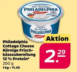 NETTO Philadelphia cottage cheese körnige frischkäsezubereitung 12 % protein Angebot
