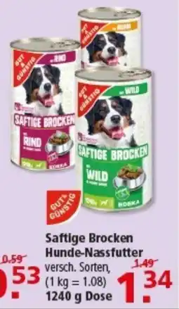 Multi Markt GUT GUNSTIG Saftige Brocken Hunde-Nassfutter Angebot