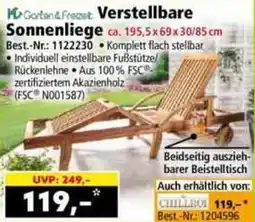 Norma Garten & Freet Verstellbare Sonnenliege Angebot