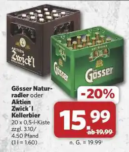 Combi Gösser Naturradler oder Aktien Zwick'l Kellerbier Angebot