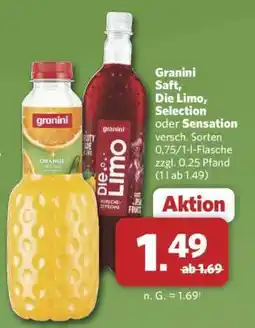 Combi Granini Saft, Die Limo, Selection oder Sensation Angebot